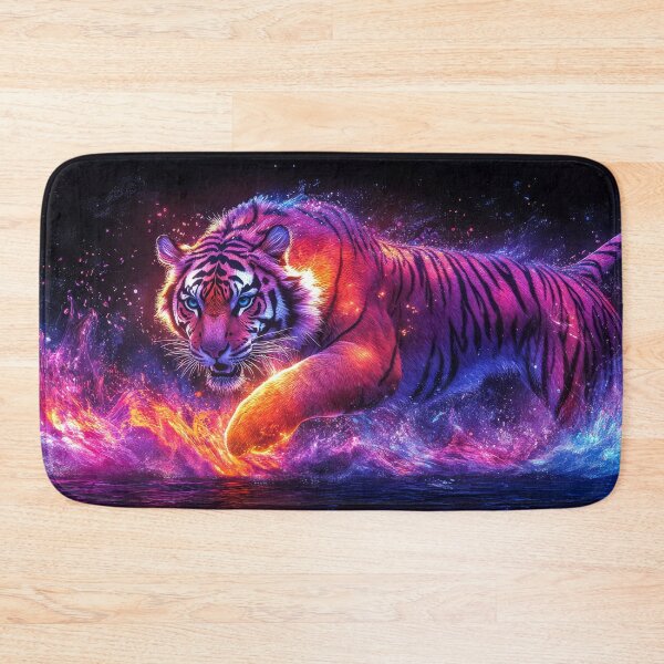Item preview,  Fantasy Tiger with Purple Flames Splash Art designed and sold by MargaretWiktor.