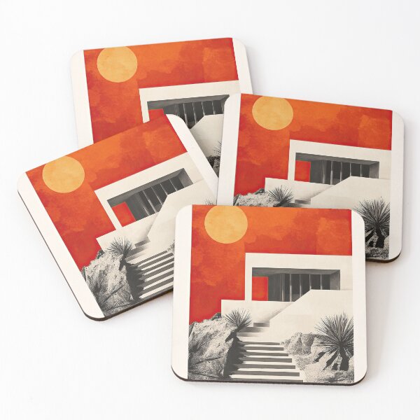 Item preview, Bauhaus Architecture Red Orange Desert designed and sold by ArtHouseNiklas.