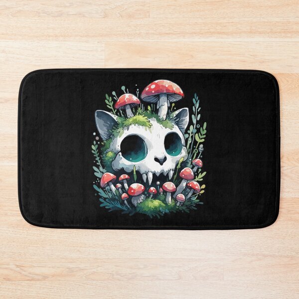 Item preview, Goth Overgrown Cat Skull Mushroom designed and sold by TomFrontierArt.