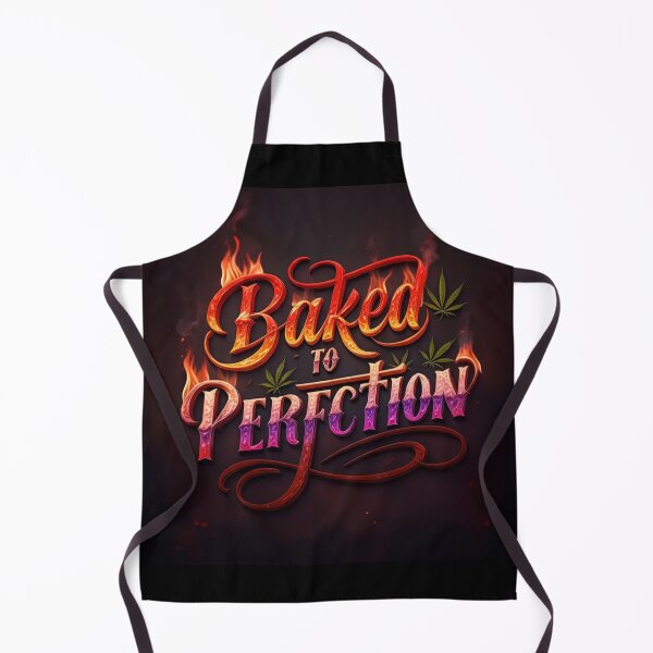 Item preview, Fiery Baked to Perfection in flaming letters - Black designed and sold by JLEmporium.
