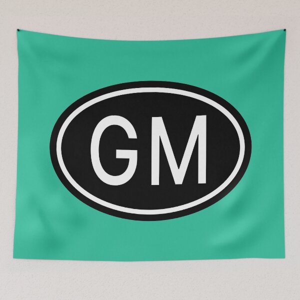 Item preview, GM Initials Monogram Oval White Letters designed and sold by Jeallan Designs.