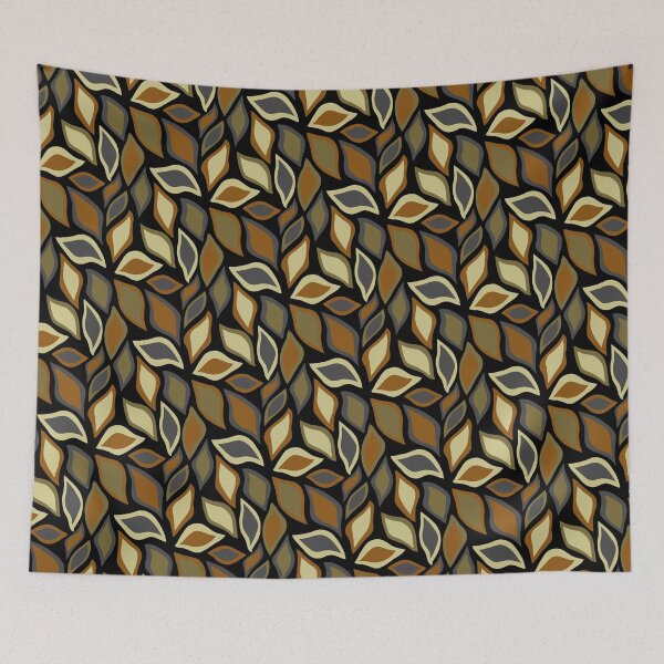 Item preview, Natural Tones Leaves Earthy Colored Leaf Leaflets Black designed and sold by EvergreenMotifs.