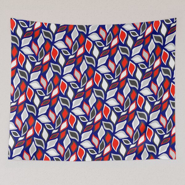 Item preview, Patriotic Colored Falling Leaves Red White & Blue Leaflets designed and sold by EvergreenMotifs.