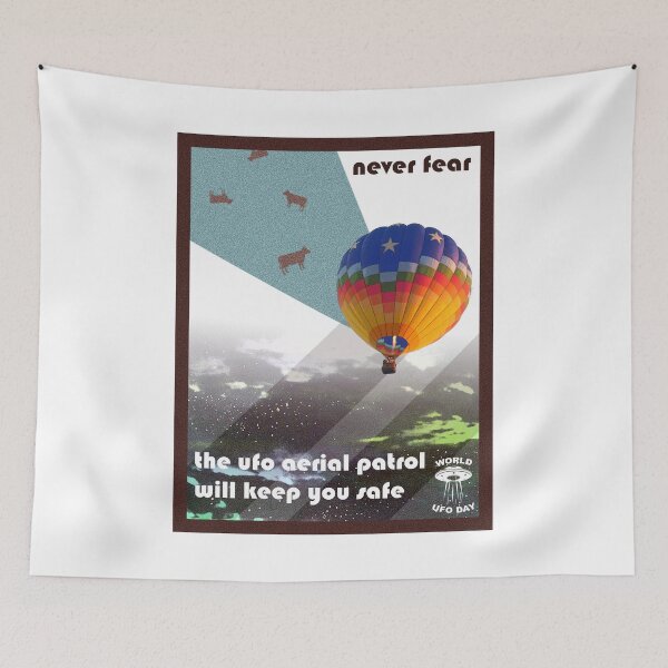 Item preview, Vintage UFO Hot Air Balloon Infographic designed and sold by itstheashley.