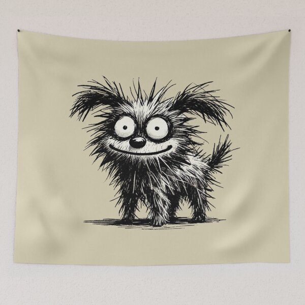 Item preview, Funny Messy Black and White Dog designed and sold by Blink Art Studio.