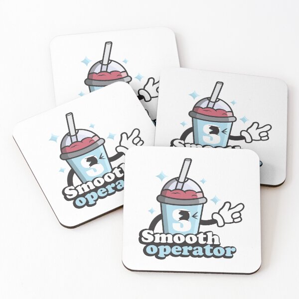 Item preview, Smooth operator, funny smoothie joke mascot for smoothie lovers in blue designed and sold by Rednosestickers.