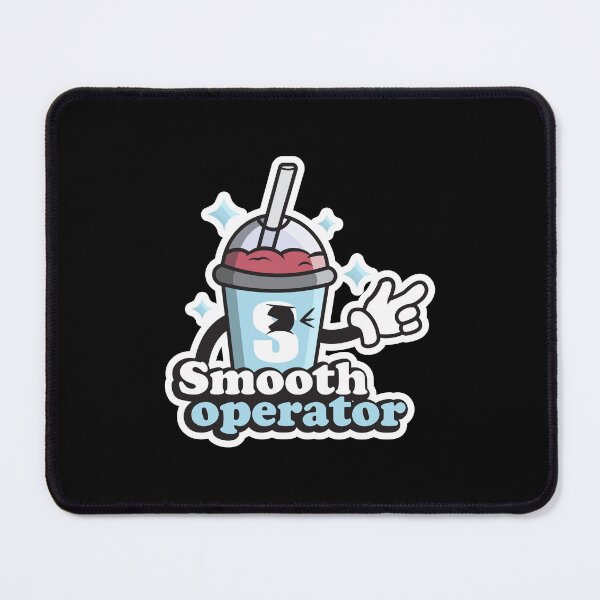 Item preview, Smooth operator, funny smoothie joke mascot for smoothie lovers in blue designed and sold by Rednosestickers.