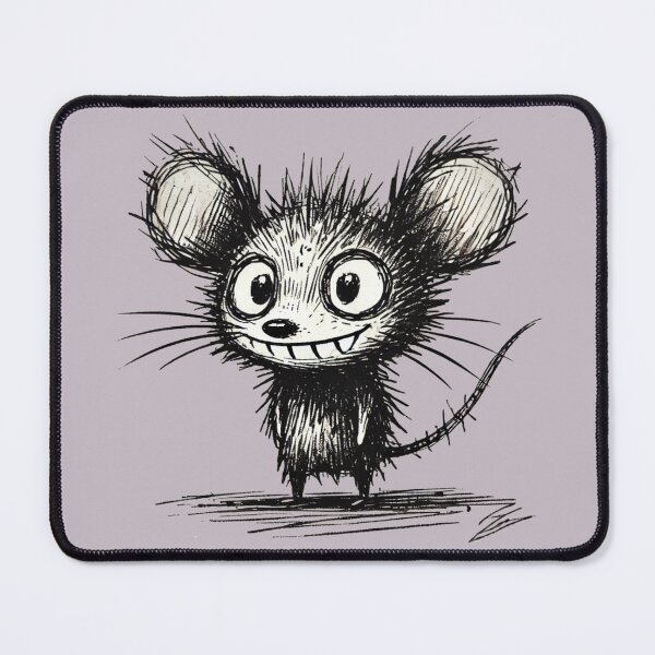 Item preview, Scruffy Mouse Monster - Playful Creature designed and sold by Blink Art Studio.
