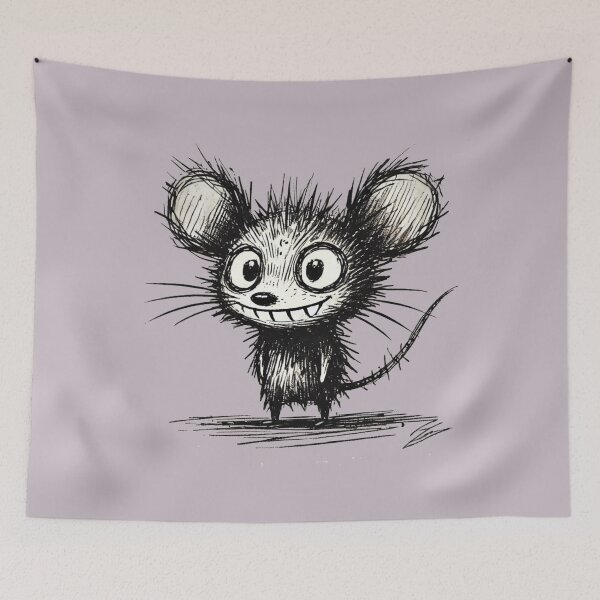 Item preview, Scruffy Mouse Monster - Playful Creature designed and sold by Blink Art Studio.