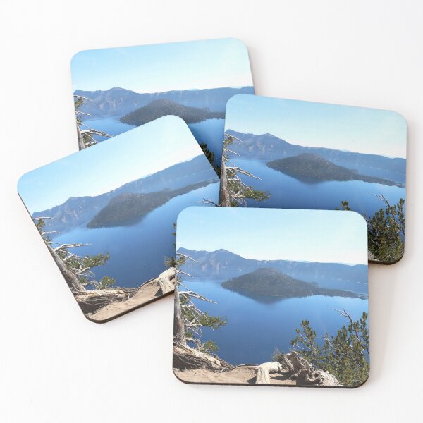 Item preview, Breathtaking Crater Lake View with Wizard Island – Oregon Landscape Art designed and sold by Pnwphotography.