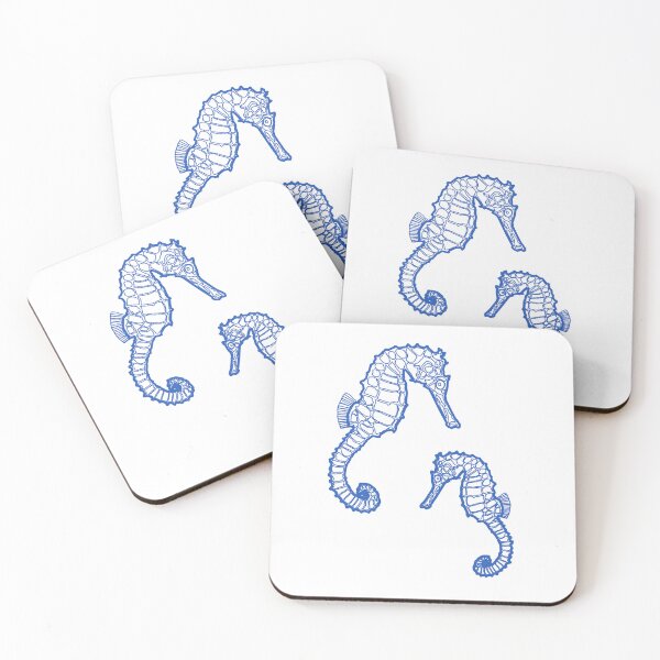 Item preview, Seahorses in Blue designed and sold by RedFishyTee.