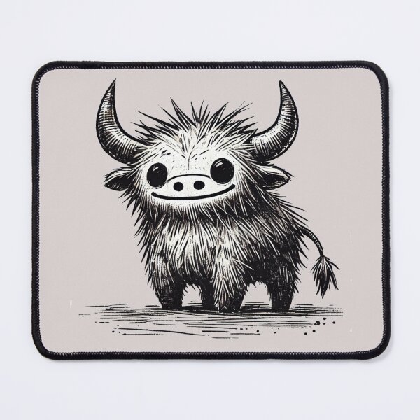 Item preview, Scruffy Bull Monster - Quirky Creature designed and sold by Blink Art Studio.
