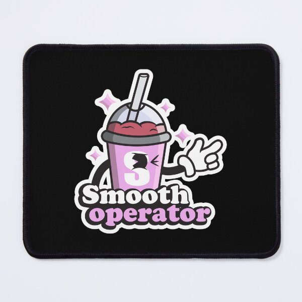 Item preview, Smooth Operator, funny smoothie puns for smoothie lovers in pink designed and sold by Rednosestickers.
