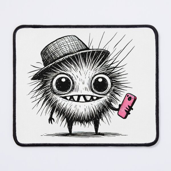 Item preview, Funny Messy Monster with Pink Phone designed and sold by Blink Art Studio.