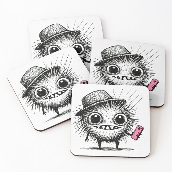 Item preview, Funny Messy Monster with Pink Phone designed and sold by Blink Art Studio.