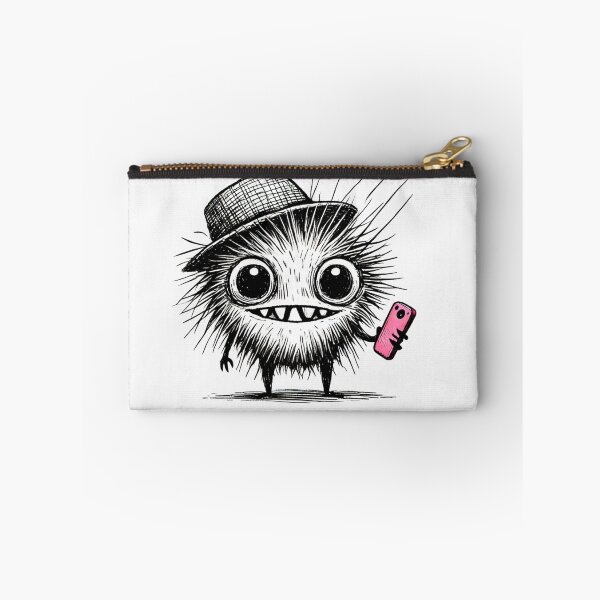 Item preview, Funny Messy Monster with Pink Phone designed and sold by Blink Art Studio.
