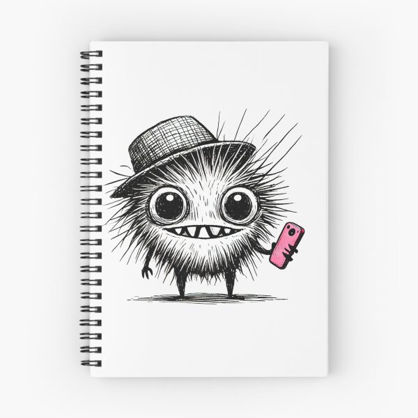 Item preview, Funny Messy Monster with Pink Phone designed and sold by Blink Art Studio.