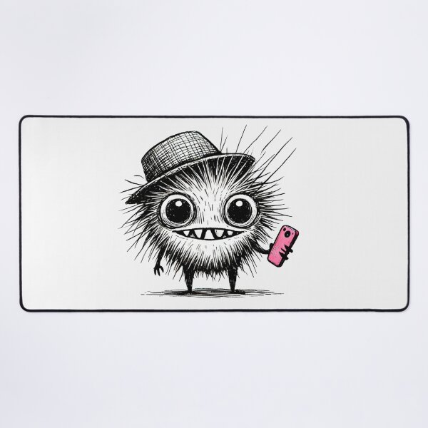 Item preview, Funny Messy Monster with Pink Phone designed and sold by Blink Art Studio.