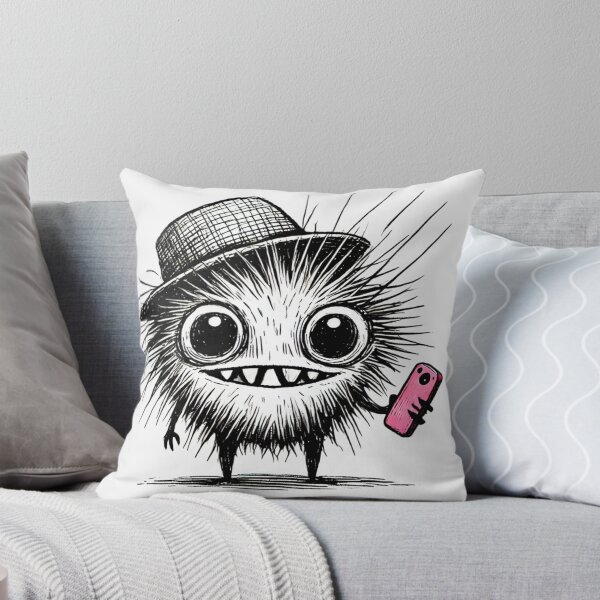 Item preview, Funny Messy Monster with Pink Phone designed and sold by Blink Art Studio.