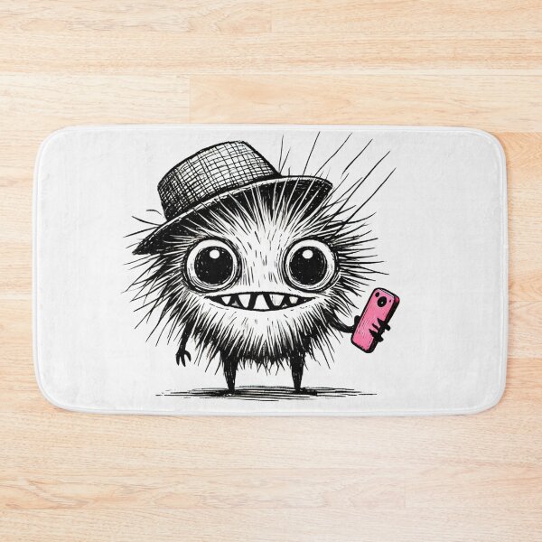 Item preview, Funny Messy Monster with Pink Phone designed and sold by Blink Art Studio.