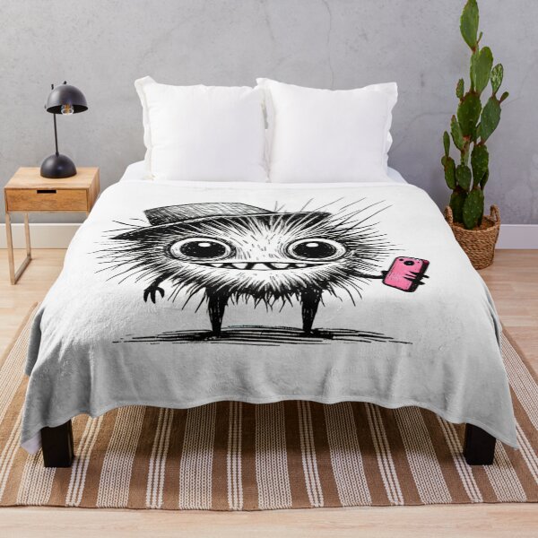 Item preview, Funny Messy Monster with Pink Phone designed and sold by Blink Art Studio.