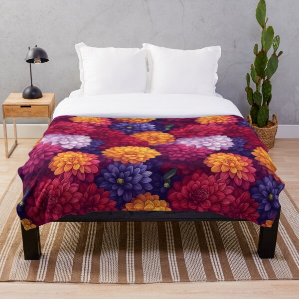 Artikelvorschau, Buntes, Dahlie, Blumenmuster, Seamless entworfen und verkauft von VoyteksDesigns.
