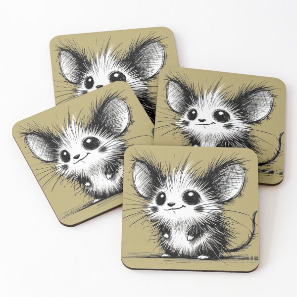 Item preview, Scruffy Mouse Monster - Playful Creature designed and sold by Blink Art Studio.