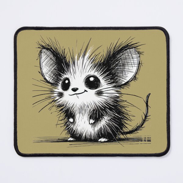 Item preview, Scruffy Mouse Monster - Playful Creature designed and sold by Blink Art Studio.