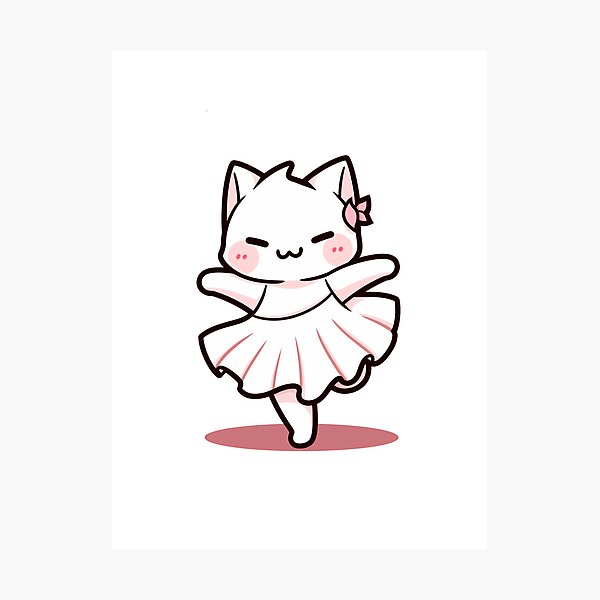Item preview, kawaii cute dancing cat designed and sold by AdaMazingDesign.