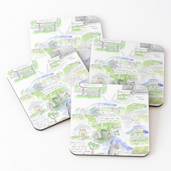 Item preview, Saintfield Ballynahinch Carryduff Crossgar Illustrated Map designed and sold by DebTheZeb.