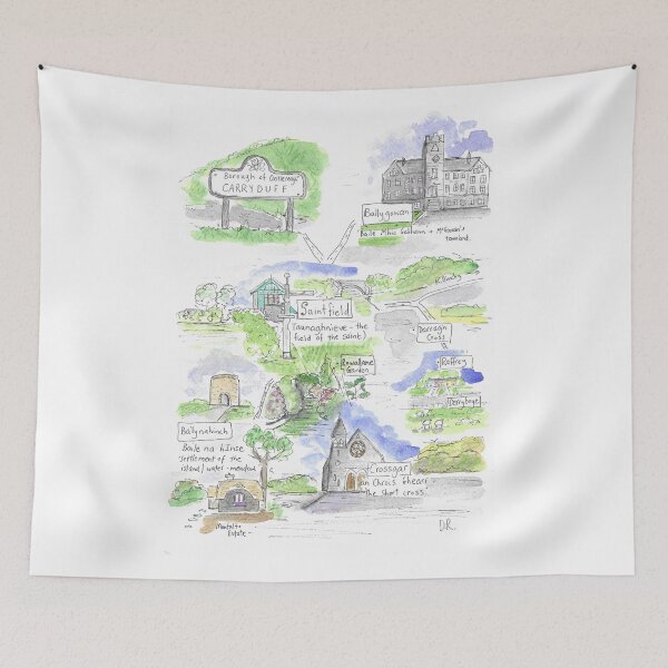 Item preview, Saintfield Ballynahinch Carryduff Crossgar Illustrated Map designed and sold by DebTheZeb.