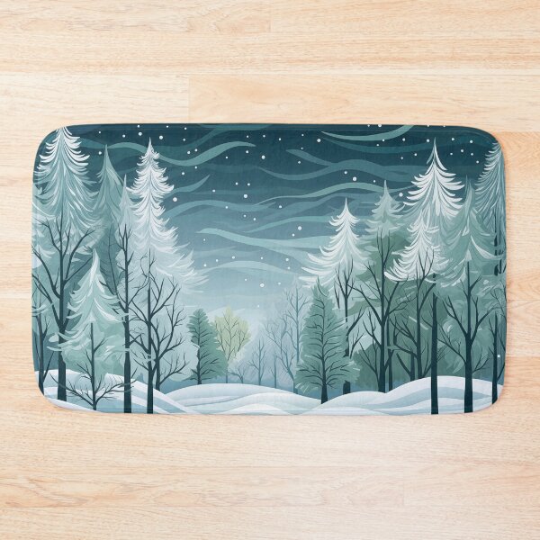 Item preview, Winter Snowy Forest Under Starry Sky designed and sold by GreenInkXpress.