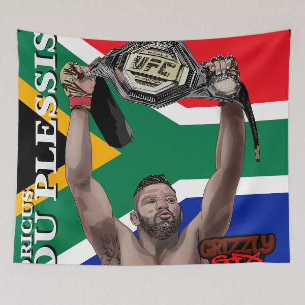 Item preview, Dricus Du Plessis UFC with South African Flag designed and sold by GrizzlyCollective.