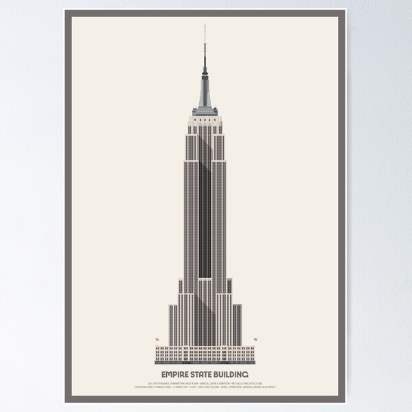 Item preview, Empire State Building New York Architectural Illustration designed and sold by aio.