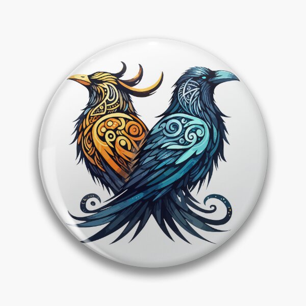 Item preview, Huginn And Muninn Odin Ravens designed and sold by TomFrontierArt.