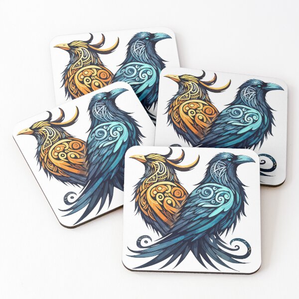Item preview, Huginn And Muninn Odin Ravens designed and sold by TomFrontierArt.
