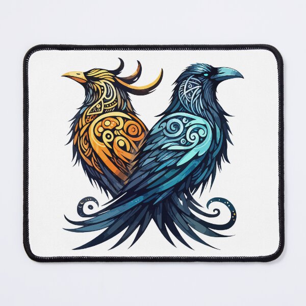 Item preview, Huginn And Muninn Odin Ravens designed and sold by TomFrontierArt.