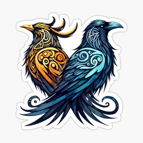 Item preview, Huginn And Muninn Odin Ravens designed and sold by TomFrontierArt.