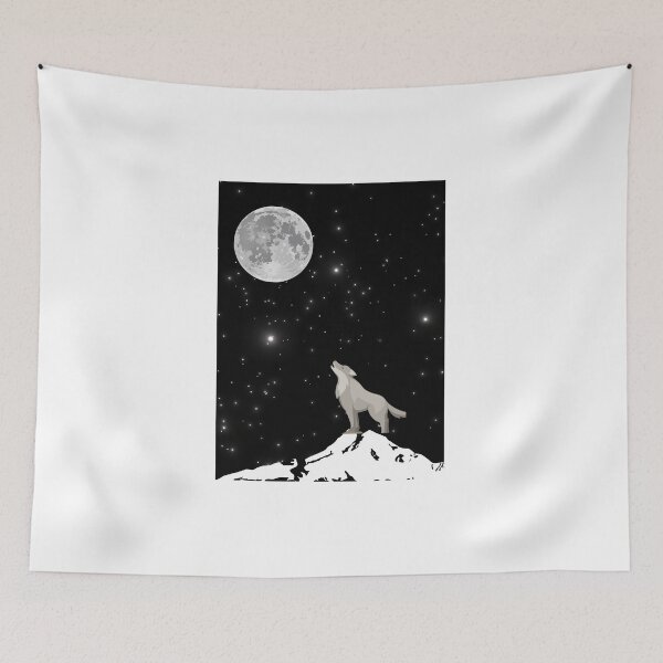 Item preview, "Le Loup sous la Lune au Crépuscule" designed and sold by redjod.