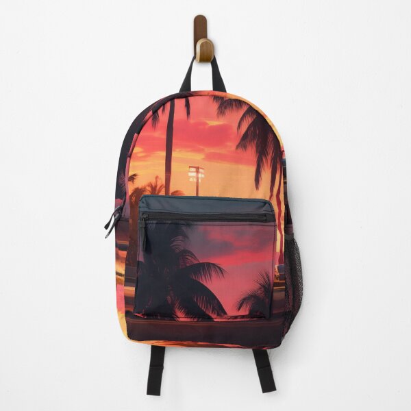 Item preview, 1980s Miami Sunset with Classic Cars designed and sold by GreenInkXpress.