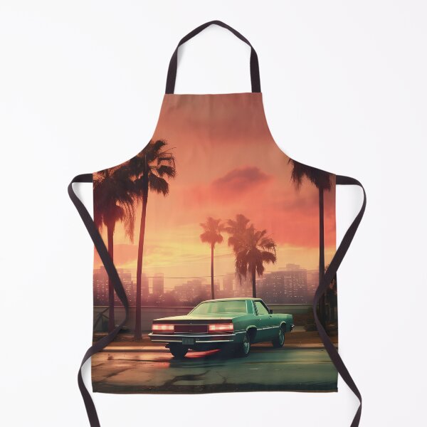 Item preview, Retro Car at Sunset under Palm Trees designed and sold by GreenInkXpress.