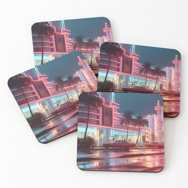 Item preview, Neon Streets of 1980s Miami designed and sold by GreenInkXpress.