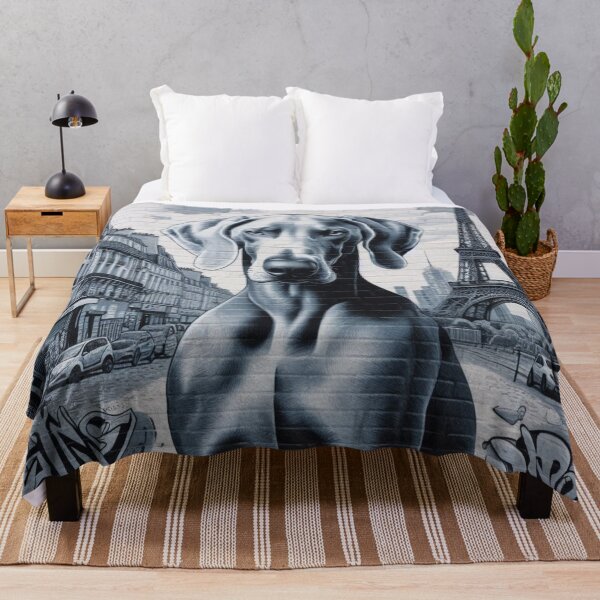 Item preview, Paris Mural Street Graffiti Dog Art Grey - Design Nr 164 designed and sold by WeimTrails.