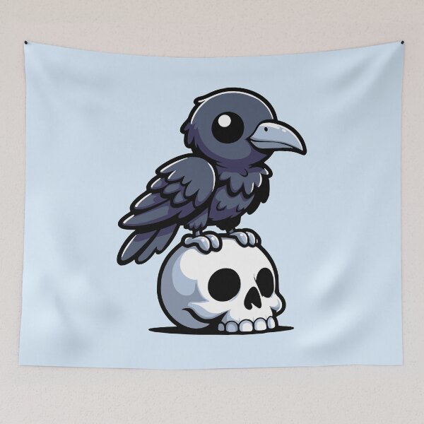 Item preview, Cute Crow On A Skull designed and sold by PMCreative.