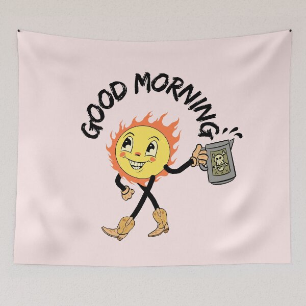 Item preview, good morning sun in boots with deadly deliciouse coffee designed and sold by AZTECartoon.