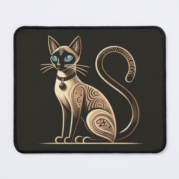 Item preview, Vintage pattern drawing of a Siamese cat designed and sold by YukiKenji.