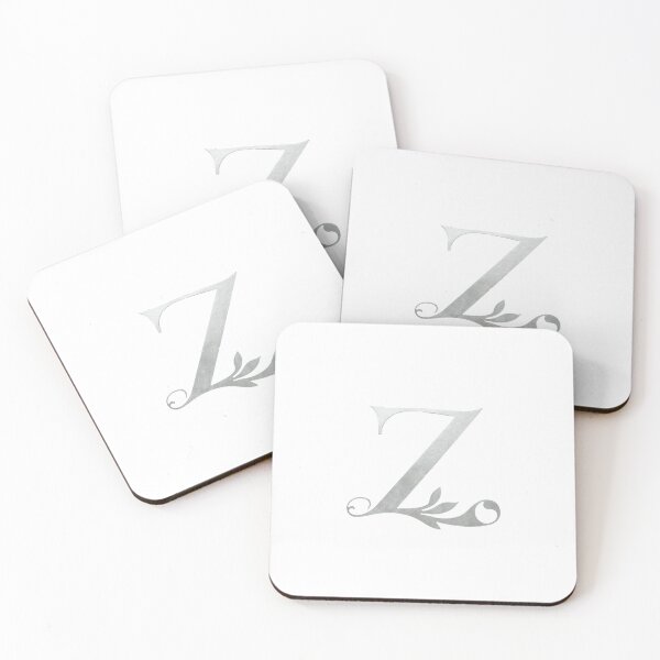 Item preview, Luxury Floral Monogram Z: Elegant Grey and Silver Typography designed and sold by Fil4.