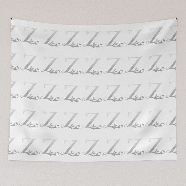 Item preview, Luxury Floral Monogram Z: Elegant Grey and Silver Typography designed and sold by Fil4.