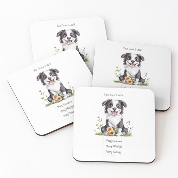 Item preview, Demure Mindful and Cutesy Border Collie designed and sold by M1234s.