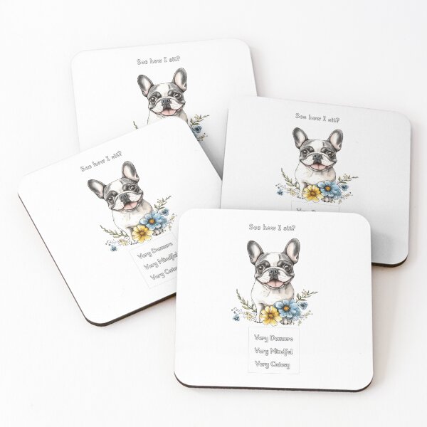 Item preview, Demure Mindful and Cutesy Black and White French Bulldog designed and sold by M1234s.